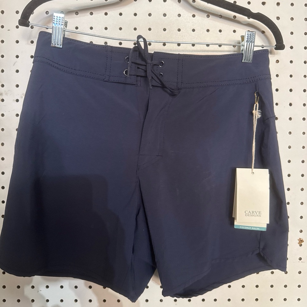 Carve Designs Noosa Shorts Size 2 Navy Blue Swim Board Shorts UPF 50 NWT